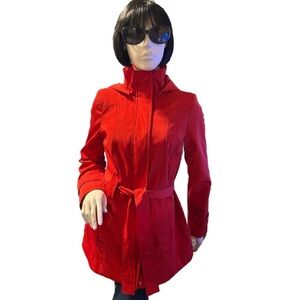 Calvin Klein Red Raincoat, NWOT, Size S